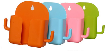 Jankinath enterprise Pake Of 4 Phone Charging Stand| Wall Mount Mobail Holder with 2 Hook Mobile Holder