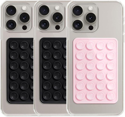 Khitoliyas Premium Single Sided Mobile Grip For All Mobiles (Pack of 3) (2 Black 1 B Pink) Mobile Holder
