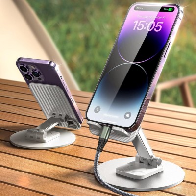 Campark Rotatable Cell Phone Stand Holder for Desk Foldable iPhone Stand Mobile Holder