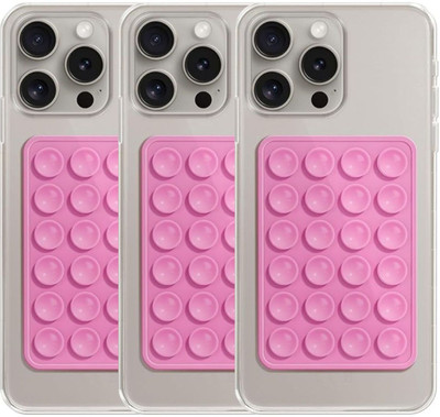 Khitoliyas Premium Single Sided Mobile Grip Silicon For All Mobiles (Pack of 3 Pink) Mobile Holder
