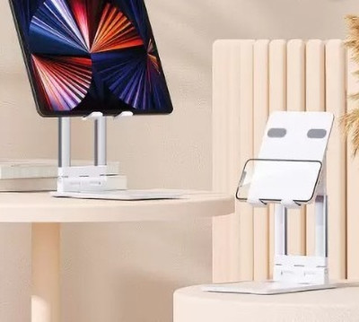 TECHGEAR Aluminum Base Foldable, Angle Height Adjustable Desktop Tablet and Mobile Mobile Holder