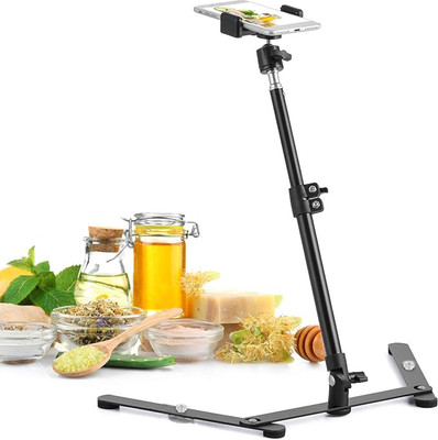 BROLAVIYA Dual Mobile Desk Stand with Height Adjustable Mobile Holder