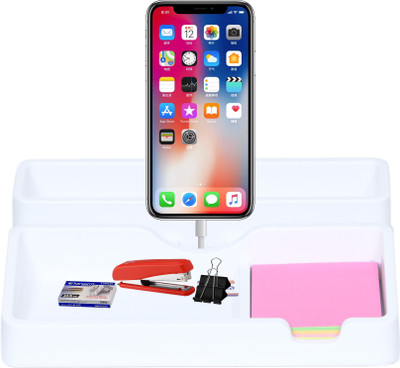 Expro Multipurpose 3 Compartment Desk Organizer Mobile and Tab Charging Mobile Holder