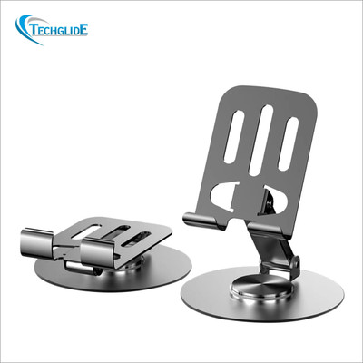 TECHGLIDE 360° Rotatable and Foldable Aluminium Cell Phone Holder Mobile Holder