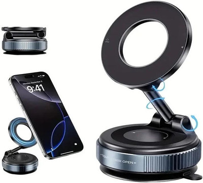 NOBLEUX Universal 360° Foldable Magnetic Car Mount Phone Holder Strong Suction Mobile Holder