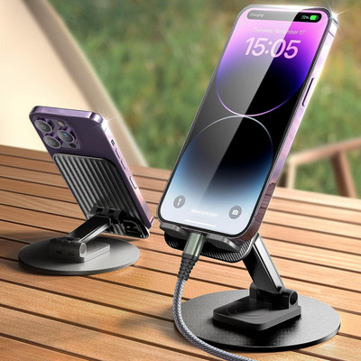 Campark Rotatable Cell Phone Stand Holder for Desk Foldable iPhone Stand Mobile Holder