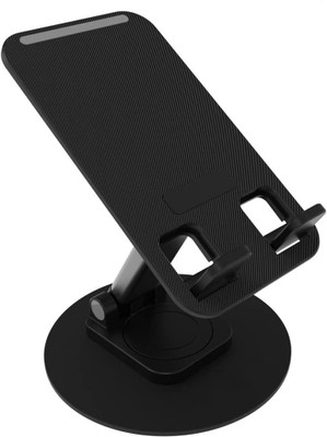 RECTITUDE Rotatable and Foldable Tabletop Mobile Stand with Stable Metallic Round Base Mobile Holder