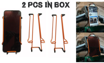 Red Champion Pack -2 Auto Rickshaw Metal Mobile Holder|Stand Mount Vibration Free Mobile Holder