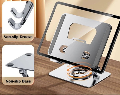 TECHGEAR Swivel Tablet Stand with 360 Rotating Base, Adjustable Tablet Holder Mobile Holder