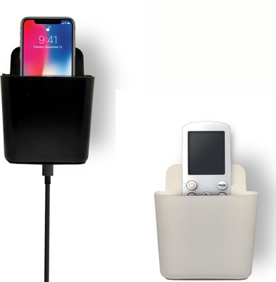 thekiteco. Pack of 2 Wall Mounted Mobile Holder Storage Box For Remotes Multipurpose Mobile Holder