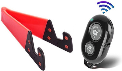 POZUB Multi Angle Adjustable Mobile Holder Stand+Bluetooth Remote Selfie Shutter Mobile Holder