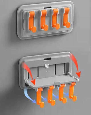 Finner Wall Mount Multipurpose Mobile Holder for Hole Phone Charging Stand 4 Key Hooks Mobile Holder