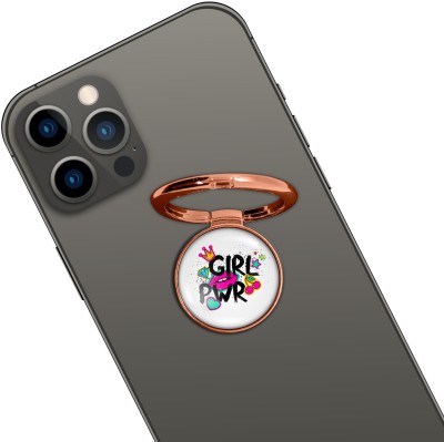 Swap-n-Snap ROSE GOLD HOLO-RING PHONE GRIP & STAND WITH GRL PWR DESIGN & SWAP MAGNET LOGO Mobile Holder