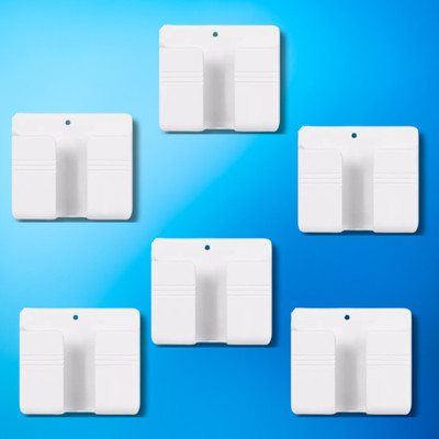 RUNMEX Wall-Mounted Adhesive Mobile & Remote Holder – PACK OF 6 Mobile Holder
