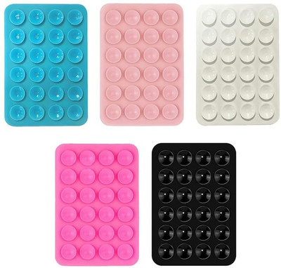 Hoccroxx 5 Pcs Suction Stickers With 24 Cups, Double Sided Silicone for Strong Grip Mobile Holder