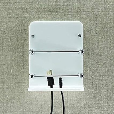 STONE Acrylic Single Mobile Stand Wall Mounted TV Remote Stand 1 Pc White Mobile Holder