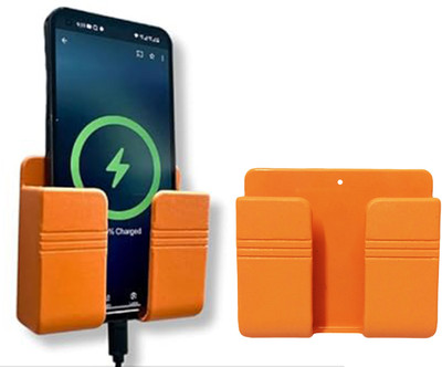 Flipkart SmartBuy Orange Mobile Wall Stand for charging | AC/TV Remote Holder Phone Stand 2 Piece Mobile Holder