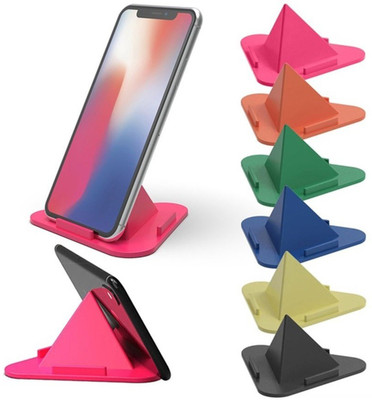Natation Universal Portable Three-Sided Triangle Desktop Stand Mobile Phone Pyramid Shape 3 Different Inclined Angles Holder (Multicolor) Mobile Holder