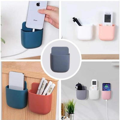 Natation Wall Mounted Storage Case with Mobile Phone Charging Port Plug Holder_4Pcs Mobile Holder