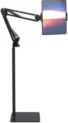 BROLAVIYA Multi-Direction Tripod Floor Stand for 4'-10.2' inch Diagonal with Gooseneck Clip Lazy Arm Bracket for Both Mobiles and Tablets for Office, Bedroom, Kitchen Mobile Holder