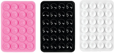 Hoccroxx 3 Pcs Suction Stickers With 24 Cups, Double Sided Silicone Case for Strong Grip Mobile Holder