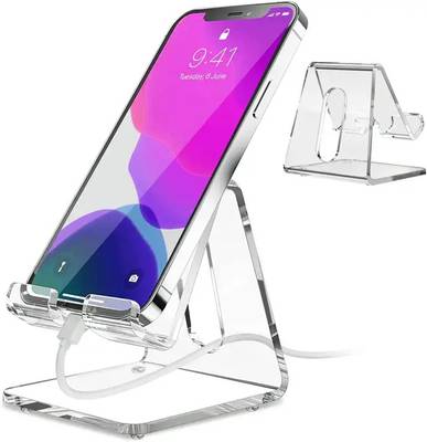 GEOCARTER Cell Phone Stand Portable Phone Holder, Stand for smartphone Desk Accessories Mobile Holder