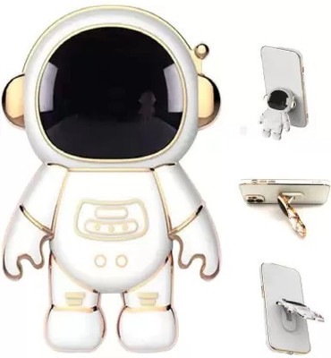 TECHGEAR Mobile Stand for All Smartphones, Rotatable Foldable Cute 3D Astronaut (White) Mobile Holder