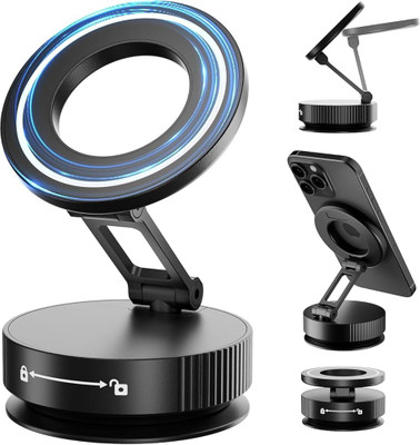 AFAKS Magnetic Car Phone Holder – Ultra Vacuum Suction Cup Mount with Strong Mobile Holder