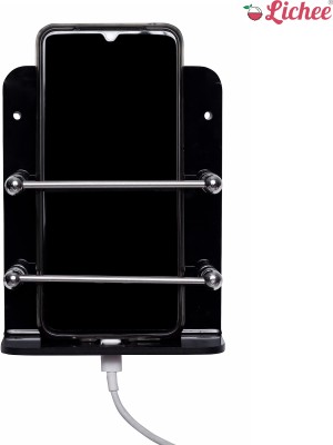 LICHEE Acrylic Black Single Mobile Holder Stand for Mobile Charge, TV&AC Remote Holding Mobile Holder