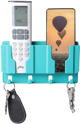 Flipkart SmartBuy Multifunctional Wall Mounted Mobile Stand Remote, Key Hanger Pack Of 1 Blue Mobile Holder