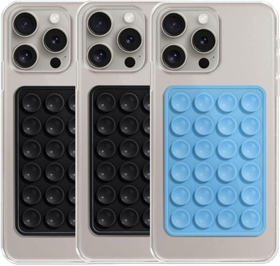 Khitoliyas Premium Single Sided Mobile Grip For All Mobiles (Pack of 3) (2 Black 1 S Blue) Mobile Holder