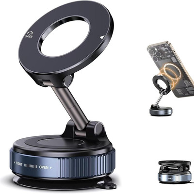 RHONNIUM Suction Cup Phone Mount with Washable Nano Gel Pads Mobile Holder