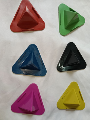 Jics Hold up Triangle Shape For Table Desk Pyramid Mobile Stand (Pack Of 6) Mobile Holder