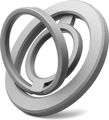 Riggear Magnetic Phone Grip | MagSafe Dual Ring Holder & 2-Way Adjustable Stand (Silver) Mobile Holder