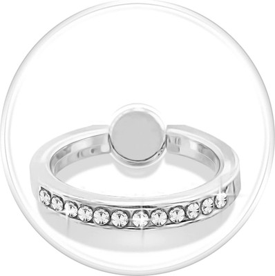 befunky Transparent Phone Ring Stand Holder (Bling Silver Transparent Round) Mobile Holder