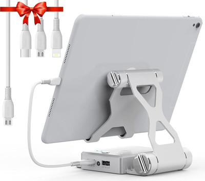 Soopii Fold-able Tablet Stand in-built 10000 mAh Power bank Mobile Holder