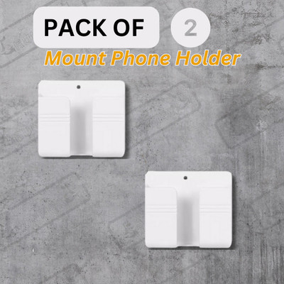 RUNMEX GOOD QUALITY Wall Mounted Adhesive Mobile & Remote Holder – PACK OF 2 Mobile Holder