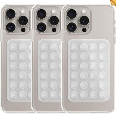 Khitoliyas Premium Single Sided Mobile Grip Silicon For All Mobiles Pack of 3 White Mobile Holder