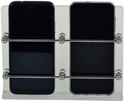 LICHEE Acrylic Mobile Double Stand Mobile Stand Dual Phone Charging Holder TV AC Remote Stand for Home Office Bedroom Hotel Wall Multipurpose Mobile Stand Mobile Holder