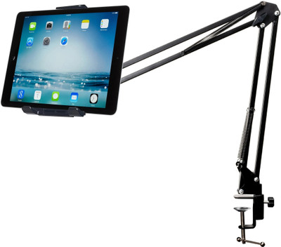 BROLAVIYA Upgraded Flexible Gooseneck Clip Lazy Arm Bracket for Both Mobiles and Tablets Fits Device 4~11 Inch Diagonal, Articulating Arm Mount for Home, Office or Kitchen Mobile Holder