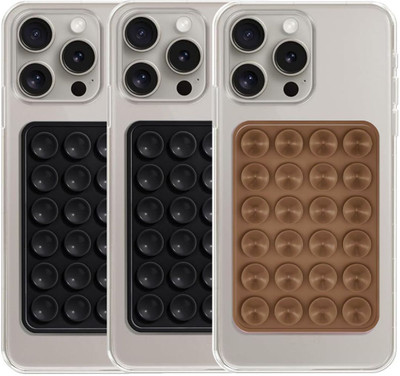 Khitoliyas Premium Single Sided Mobile Grip For All Mobiles (Pack of 3) (2 Black 1 Brown) Mobile Holder