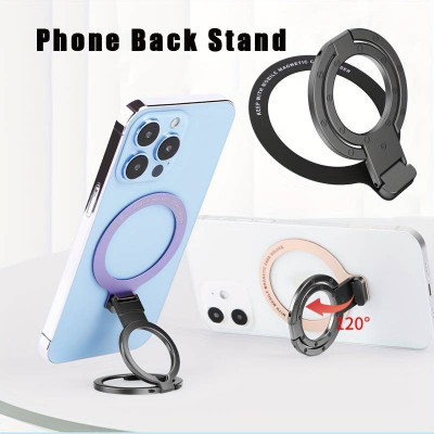 TECHGEAR Ultra-thin Metal Foldable Desk Phone Ring Holder For IPhone Magnetic Accessories Mobile Holder