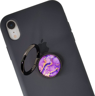 Swap-n-Snap 360° Holo-Ring Mobile Holder With 3 Changeable Logos , MARBLE VIOLET. Mobile Holder