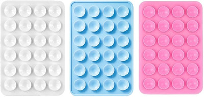 Hoccroxx 3 Pcs Suction Stickers With 24 Cups, Double Sided Silicone Case for Strong Grip Mobile Holder