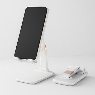 HomeHunt Universal Mobile Stand | Foldable Phone Holder | Multi-Angle, Adjustable-(White) Mobile Holder