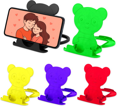 sainitraders 5 Piece Teddy Bear Foldable Mobile Stands for All Smartphones & Tablets Mobile Holder