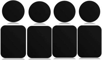 TECHGEAR 8 Pcs Universal Metal Plate with Adhesive for Magnetic (4 Round and 4 Rectangle) Mobile Holder