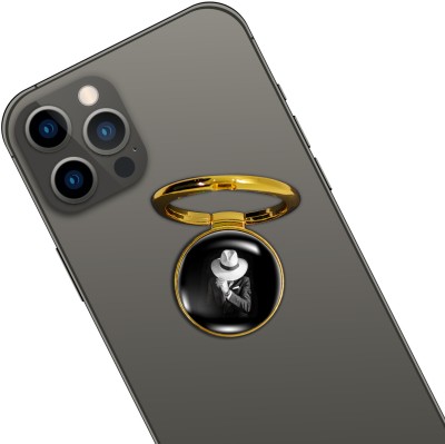 Swap-n-Snap GOLD HOLO-RING PHONE GRIP & STAND GENTLEMAN DESIGN & SWAP MAGNET LOGO Mobile Holder