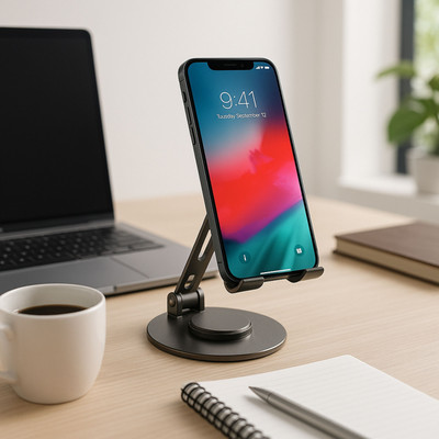 RambhaSelect Universal Mobile Stand – 360° Adjustable Foldable Phone Holder for Desk & Bed Mobile Holder