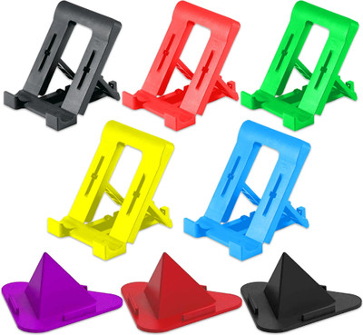 sainitraders 8 Piece Foldable & Pyramid Mobile Stands For All Smartphones & Tablets Mobile Holder